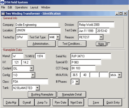 Doble Test Assistant (DTA) software