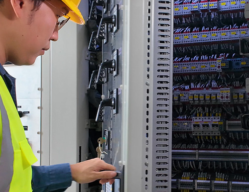 Field and protection testing at a substation panel