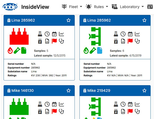 InsideView asset and test data management screen